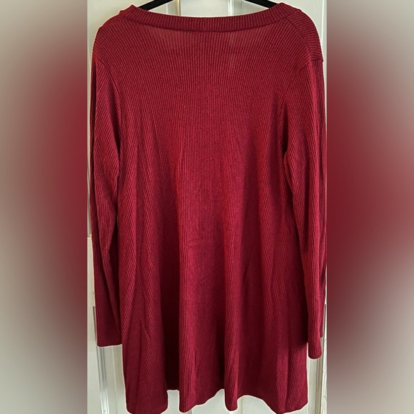 LULUS RED Ribbed Lightweight Cardigan Dress, Size M - Picture 10 of 10